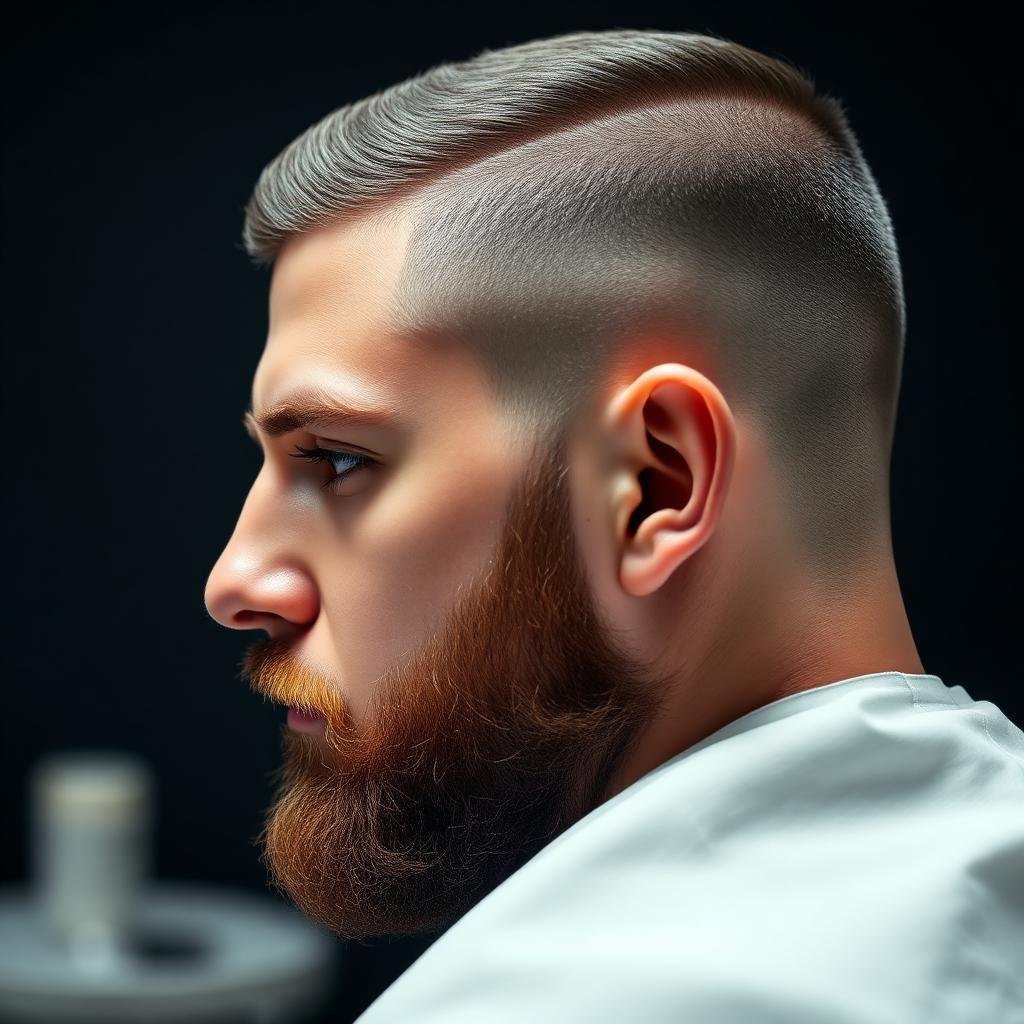Before — Grown-out to Skin Fade